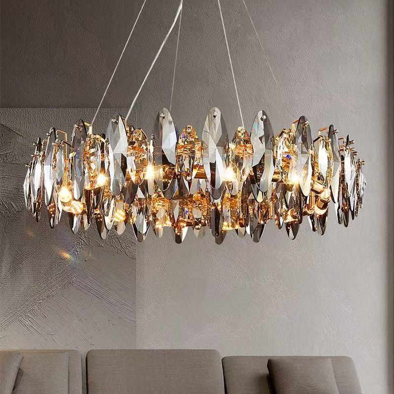 Moderne Esche Kristall Deckenleuchter für Wohnzimmer Küche Insel Pendelleuchten Home Decor Hängende Beleuchtung