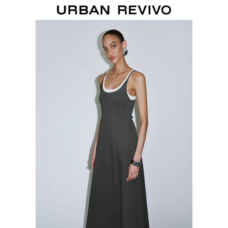 

UR Faux Two-Piece Color-Block Slim Sleeveless Dress L