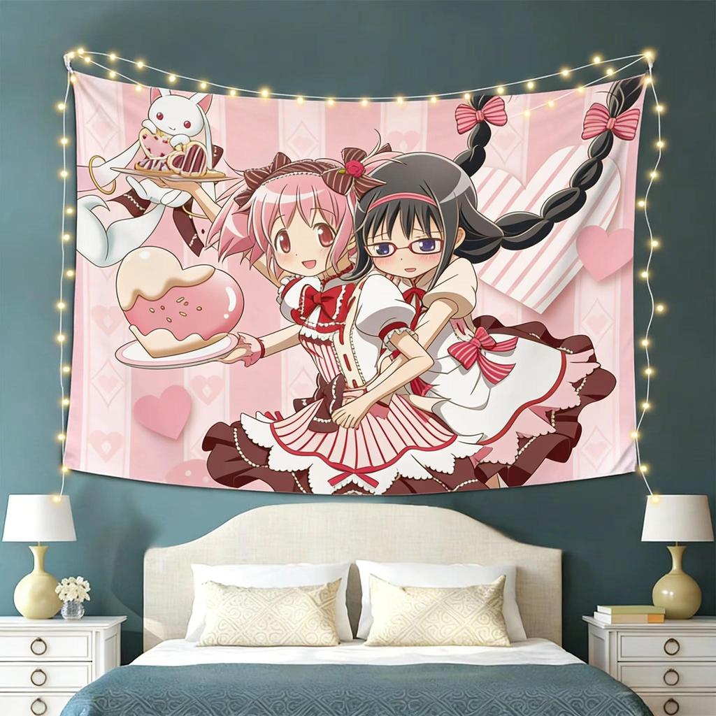 1pc M-Madoka M-Magica Tapestry, Magical Girl Anime Wall Hanging, Ideal for Anime Fan Bedroom Dorm Room Home Decor & Wall Art