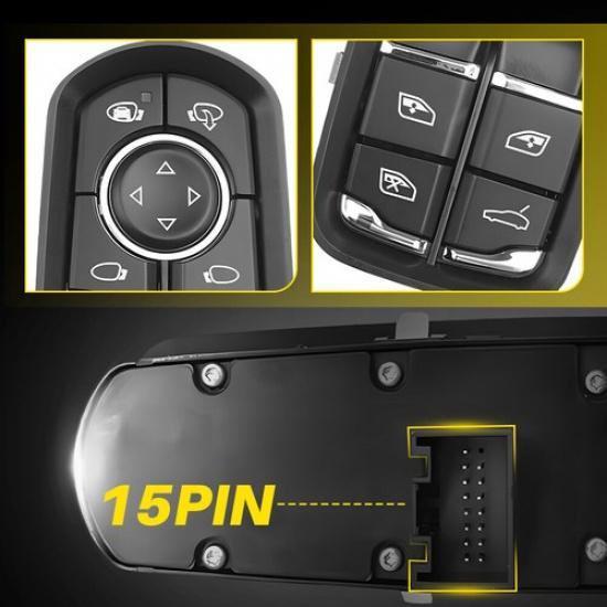 Driver Side Power Window Switch 15pin For 2011-2018 Porsche Cayenn Sport Utility