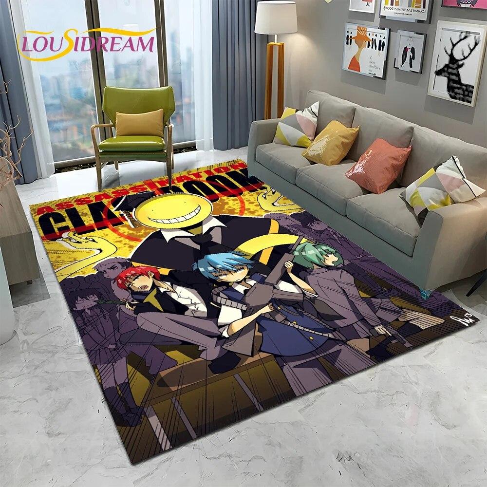 Cartoon Assassination Classroom Anime Carpet Rug for Home Living Room Bedroom Sofa Doormat Decor,kid Area Rug Non-slip Floor Mat