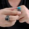 Natural Tiger Eye Rings Men Women Retro Flower Engraved  Big Stone Ring Fashion  Jewelry