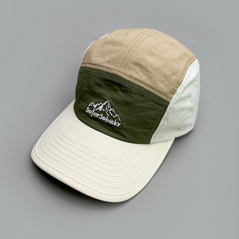 Retro Embroidery Light Board Contrasting Color Baseball Cap For Men And Women Outdoor Sports Quick-Drying Couple Sunshade