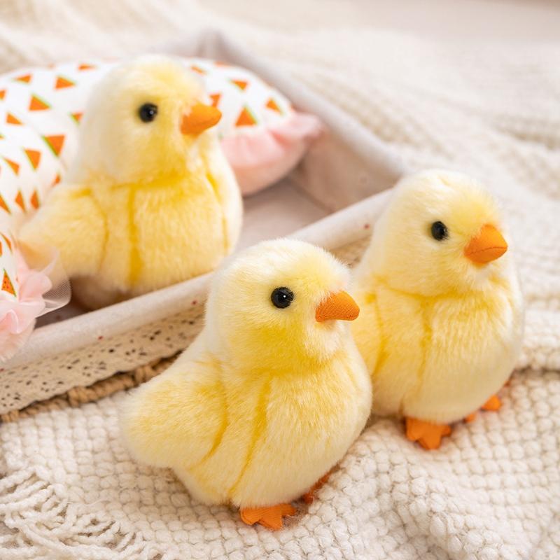 Simulation Chicken Plush Toy Cute Yellow Chicken Plushies Animal Ornaments Easter Chick Happy Easter Day Decor Kids Gifts