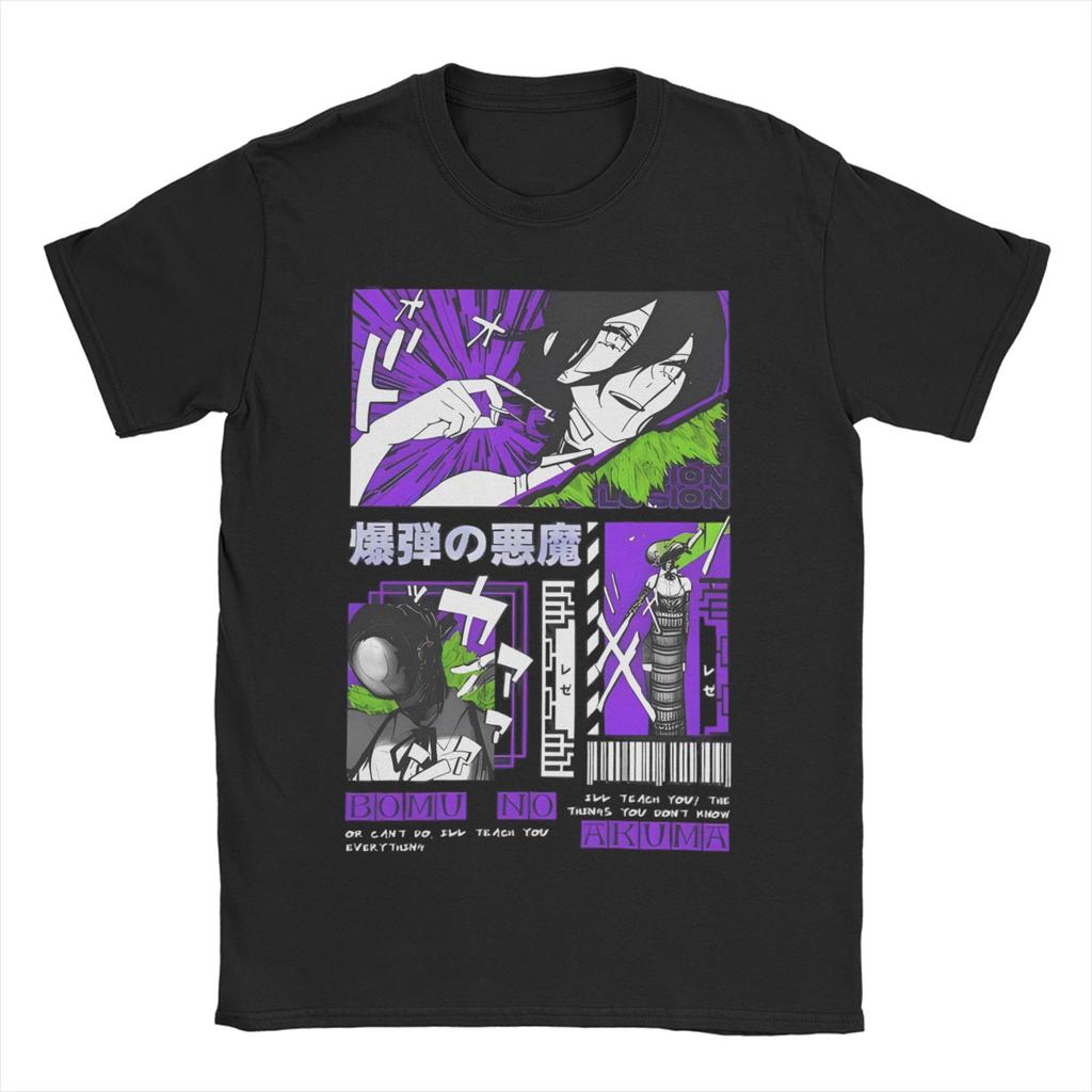 Herren Damen T-Shirts Yoru Chainsaw Man Anime Lustig 100% Baumwolle T-Shirt Tanaka Rückenmarks-Schwert T-Shirt Kleidung Übergröße