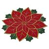 Xmas Table Top Decor Mat Double Layers Applique and Embroidery Xmas Flowers Decorative Table Mat