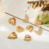 4Pcs Fashion Rhinestone Heart Charms For DIY Earrings Necklace Stainless Steel Jewelry Making Supplies