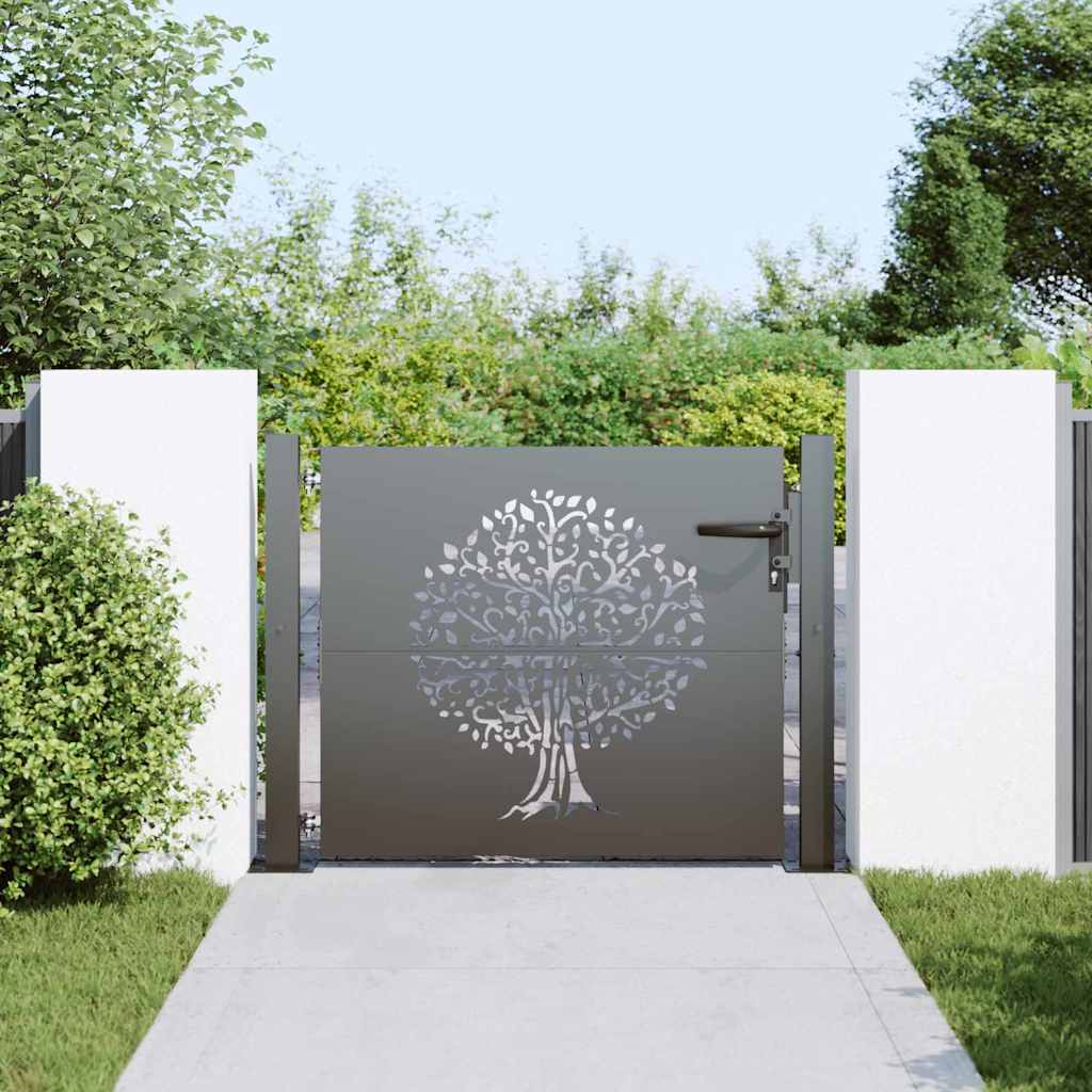 Garden Gate Black 110 X 105 Cm Powder Coated Steel