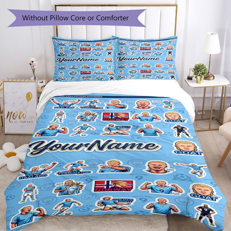 Haaland 239 Customize your name Bedding Set Breathable Duvet Cover with Pillowcases Home Decoration Birthday Gift
