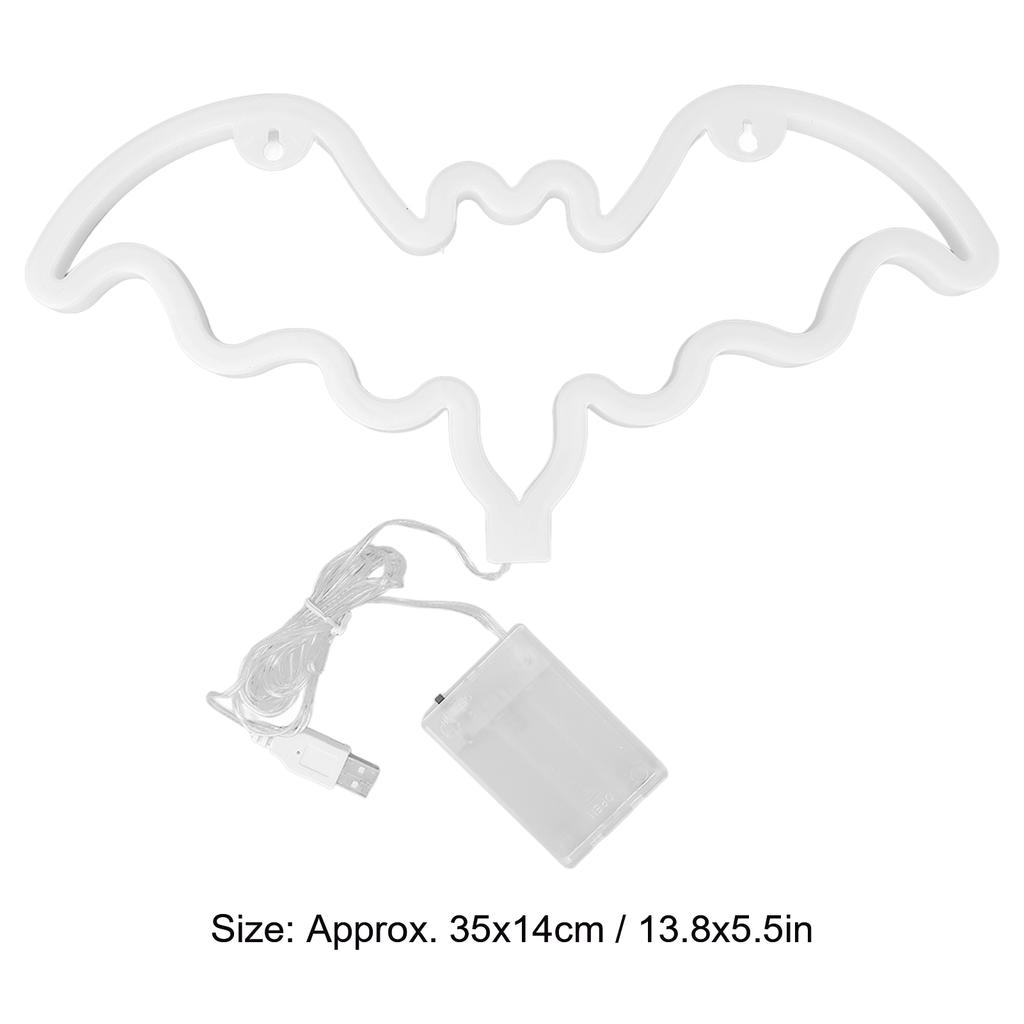 Halloween Pink Bat Light USB Or Battery Operation Bat Neon Sign with 2 Hanging Holes for Bedroom Living Room Bar Party