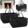 Felt Firewood Holder with Handle, Large Foldable Log Basket, for Camping/Shopping