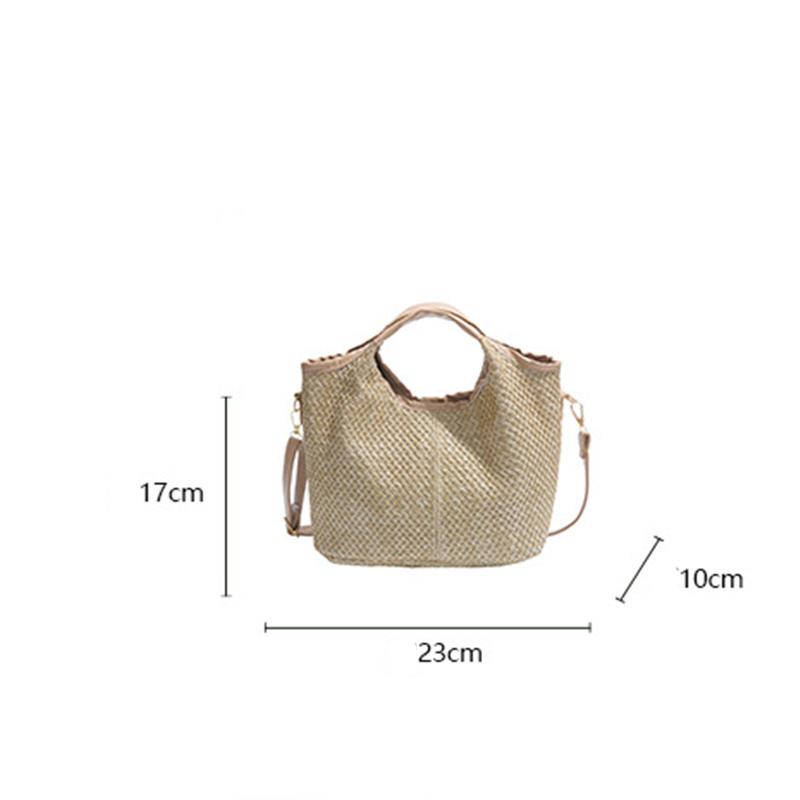 Yogodlns Módní letní slaměné kabelky dámské tašky přes rameno pro každodenní nošení ležérní cestování crossbody taška s horním uchem