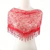 Luxury Embroidery Lace Tassel Headscarf Women Sheer Mesh Bandana Hijab Vintage Floral Head Wrap Boho Hair Scarf Daily Accessory