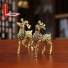 S-1 Pc Deer Ornament Deer Statue Miniature Sika Miniature Figurines Solid Brass Tabletop Decoration Deer Sculpture Ornaments