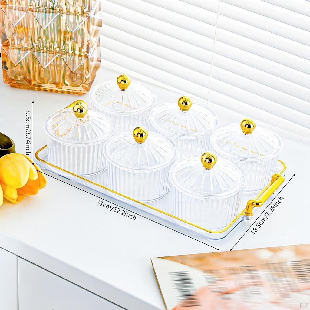 Dried Fruit Snack Serving Tray Dish with Lid Snacks Divided Kitchen Storage Jar