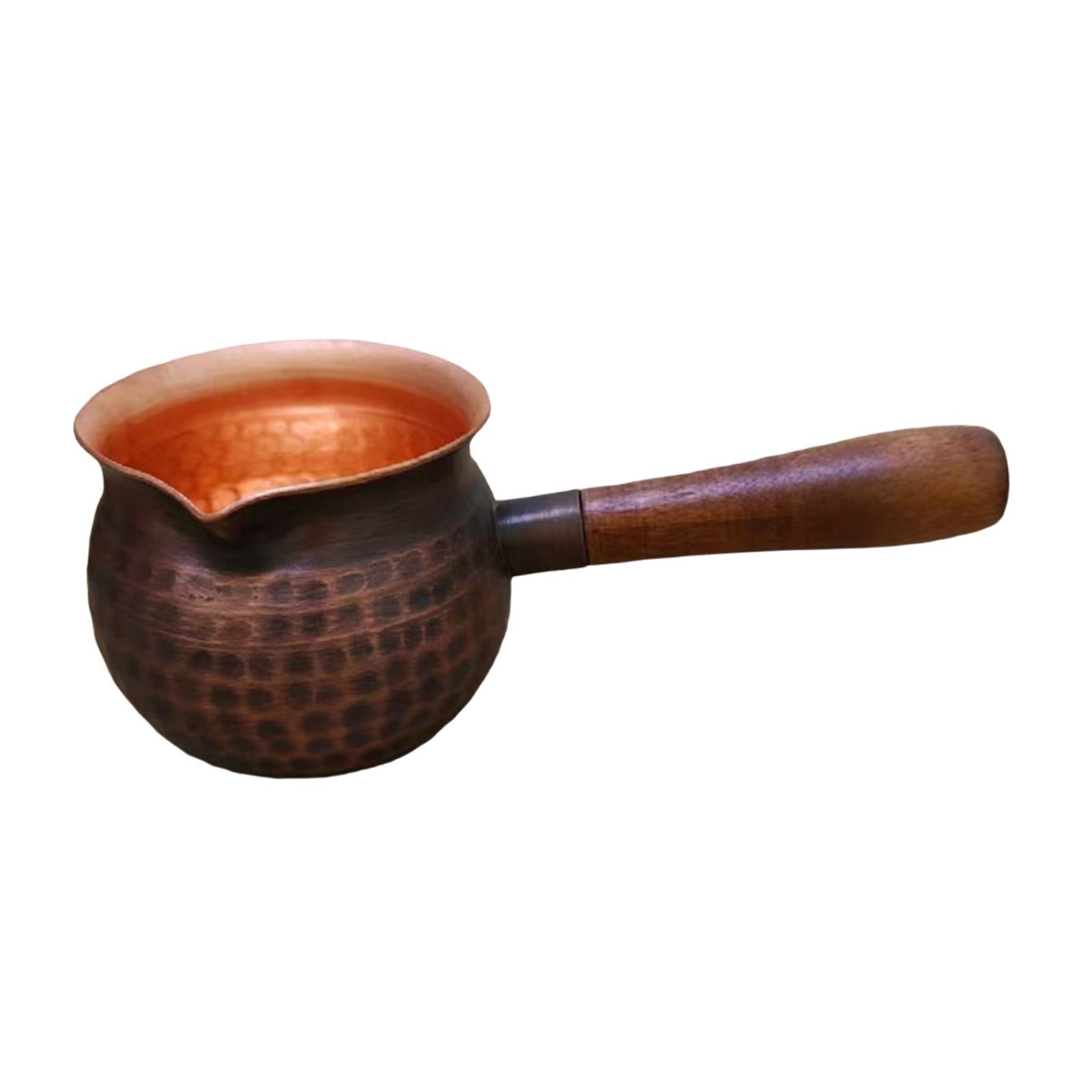 

Медный чайник для плиты с боковой ручкой для кипячения чая, чайник, турецкая кофейная турка для дома, пикника, кухни, чайного домика