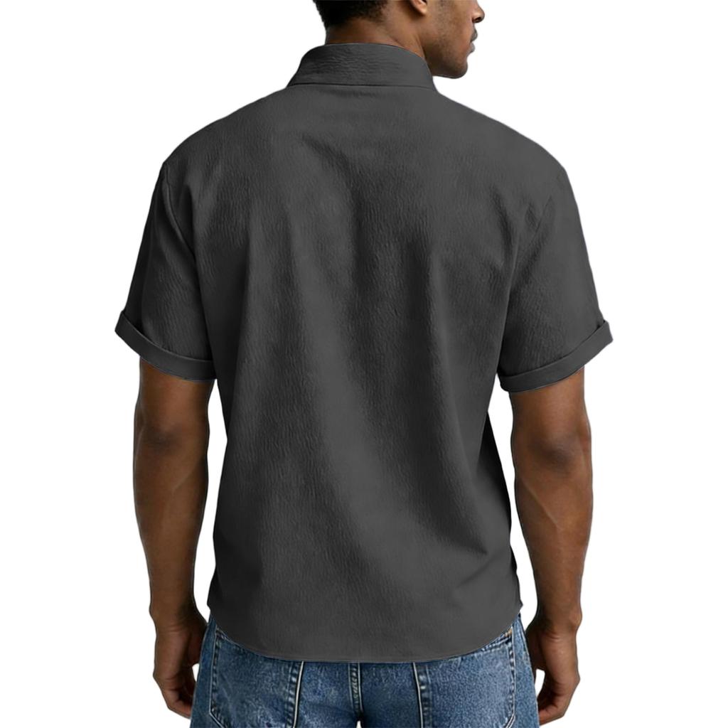 Men's Shirt Short Sleeve Stand Collar Summer Casual Beach Hippie T-Shirts