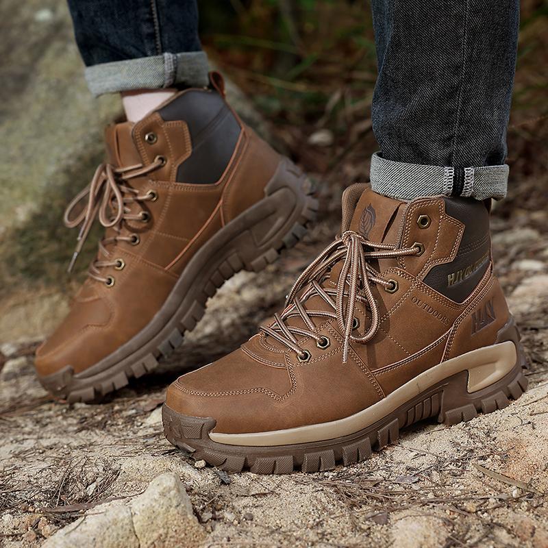 High-Top Men's Boots Breathable Durable Combat Boots Outdoor Anti-slip Hiking Boots Men Boots Strong Traction Ankle Boots