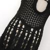 Summer Women's Beach Dress Solid Hollow Knit Dress Sexy Swimwear Cover-up Tie Neck Hanging