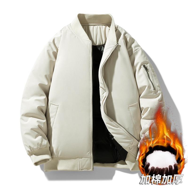 Padded jacket men's thick padded jacket winter winter winter thickened warm anti-splashing thick padded jacket men's jacket flight jacket