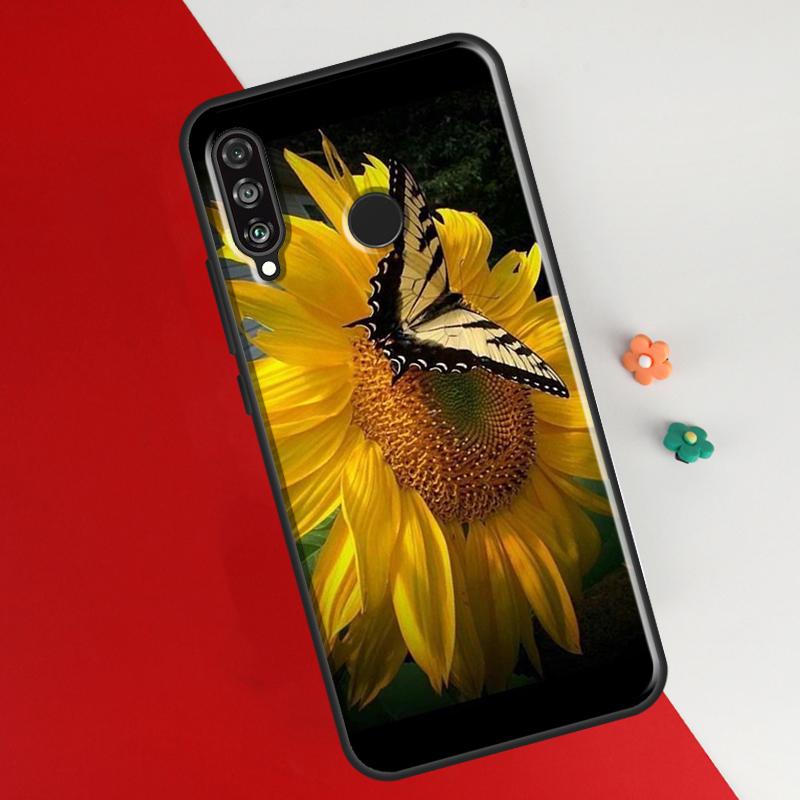 Sunflower Case For Huawei P50 Pro P20 P30 P40 Lite P Smart 2019 Nova 9 5T Cover For Honor 50 8X 9X