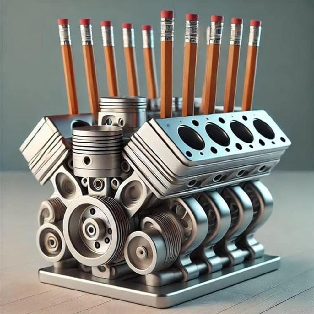 V6/V8 Engine Shaped Desk Organizer Crafts Pencil Organizer Desktop Decor  Accessories