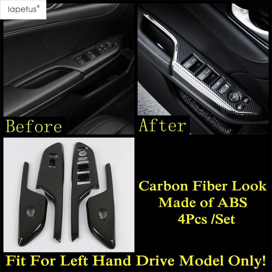 Inner Door Armrest Window Lift Button Control Panel Decoration Cover Trim ABS Interior Accessories For Honda Civic 2016 -