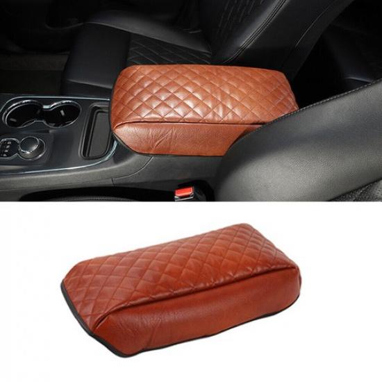 Center Console Armrest Cover Pad Accessories For Jeep Grand Cherokee 11-20 Brown