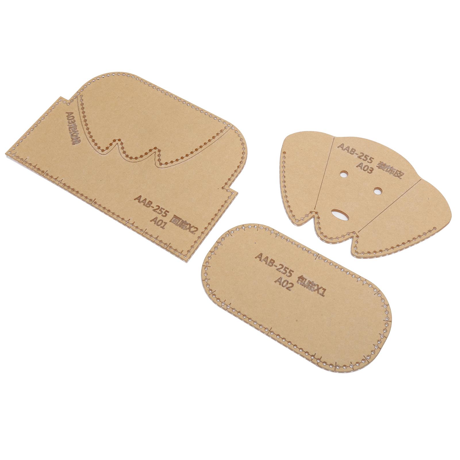 3Pcs Acrylic Wallet Template Transparent Manual DIY Portfolio Leather Craft for Coin Purse