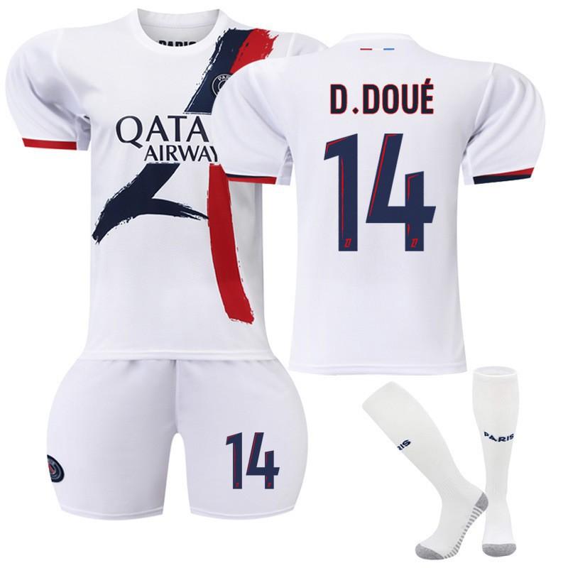 

Сезон 2025-26 Новий домашній комплект форми ПСЖ Зірка Переможця Ліги Чемпіонів №. 14 Doué #S