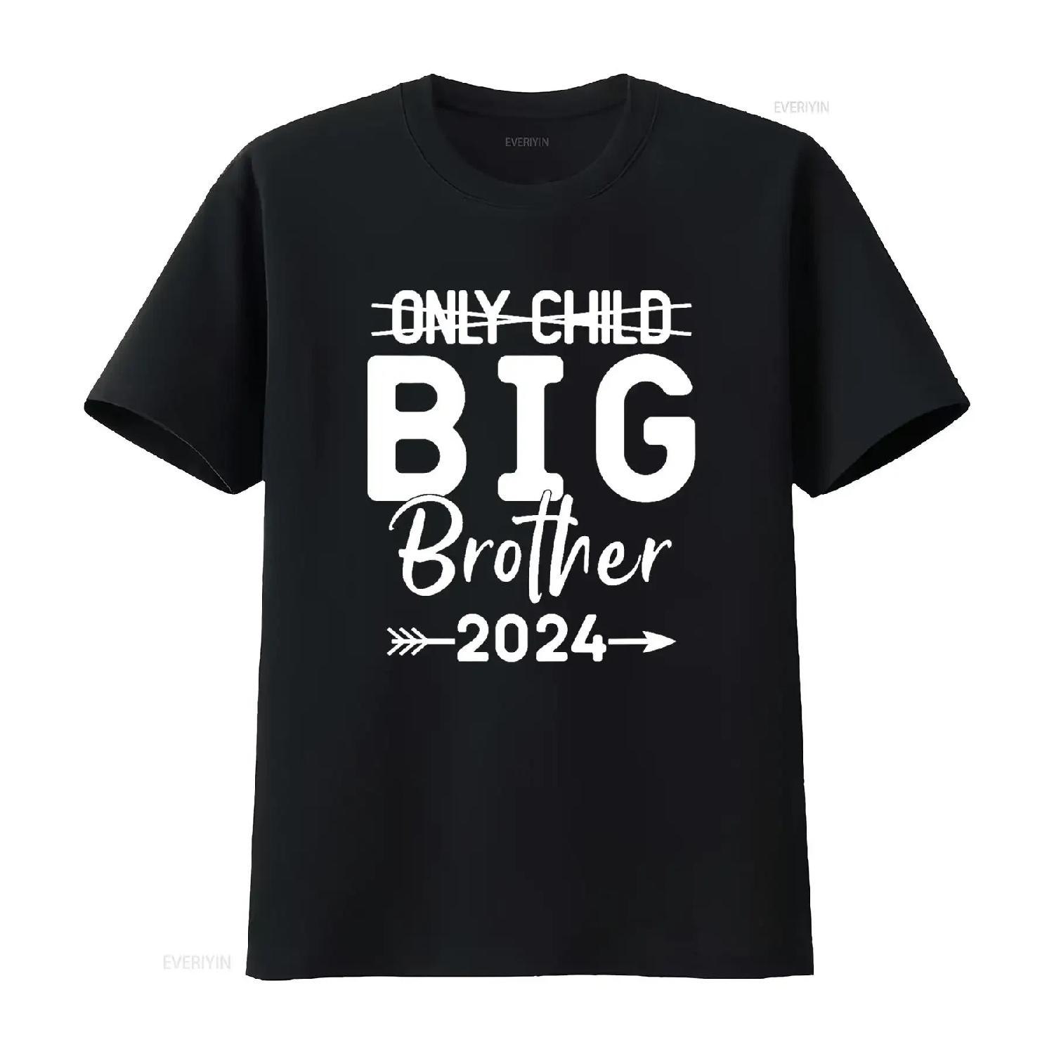 Kids Only Child Big Brother 2024 Promoted To 2 T Shirt vintage Washed Casual Versatile Soft fashion streetwear S