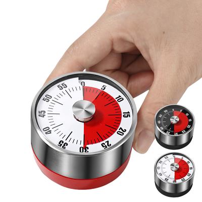 Mechanical Countdown Timer Stainless Steel Visual Timer Clear Scale Magnetic Alarm Reminder 60 Minute for Student Learning