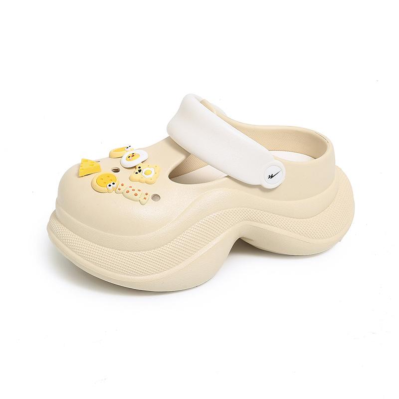 CH1610 cute thick-soled hole shoes for women's outer wear 2025 new beach non-slip bag head cool slippers for women's summer