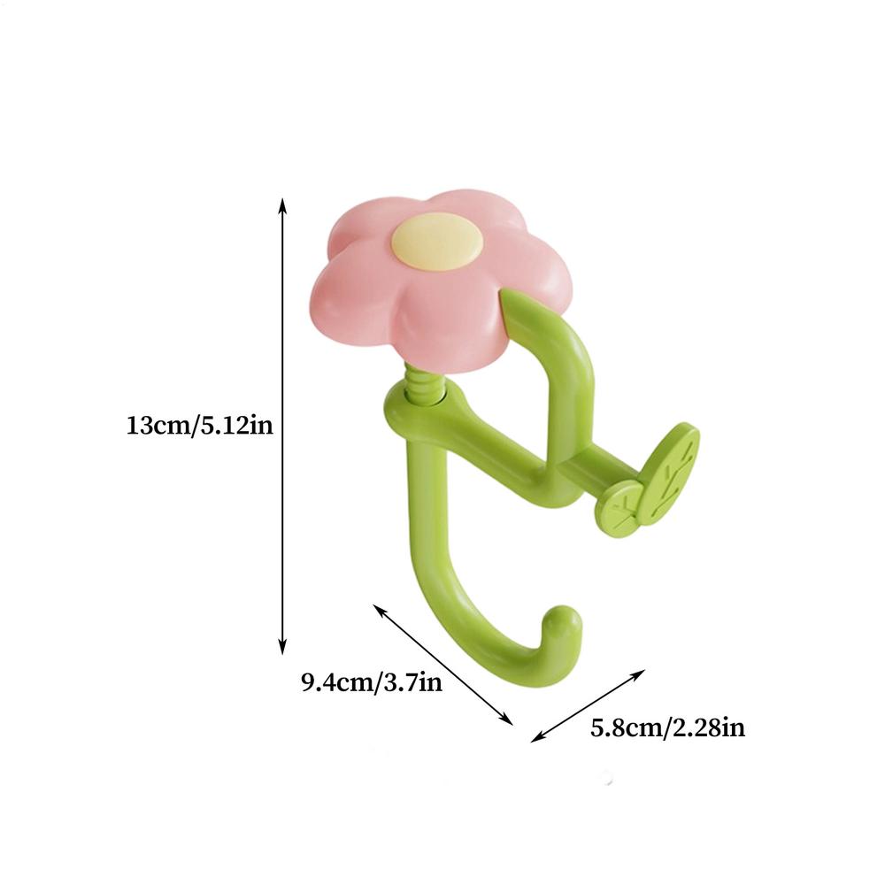 Desk Side Hooks Portable Bag Hook Flower Plastic Table Hook Purse Handbag Travel Bag Organizer Holder Hanger Office Decor