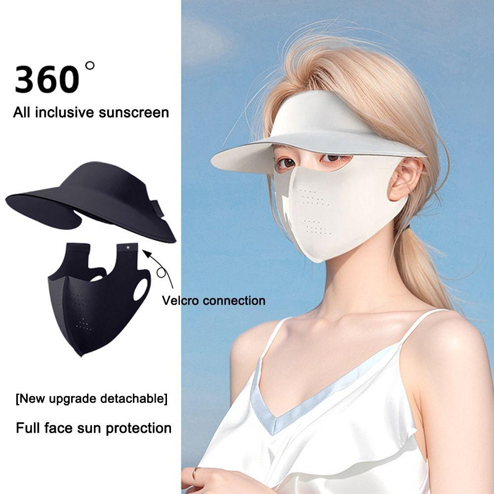 Unisex Eye Protection Cycling Face Mask Full Face 3D Breathable Ice Silk Face Mask Anti-UV Dustproof Sun Protection Mask Summer