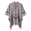 Plaid scarf shawl new thorn double-sided can be worn imitation cashmere split shawl summer air-conditioned room nap blanket