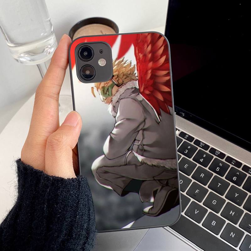 Capa de celular Anime MHA Hawks BNHA para iPhone 11 12 13 mini pro XS MAX 8 7 6 6S Plus X 5S SE 2020 XR