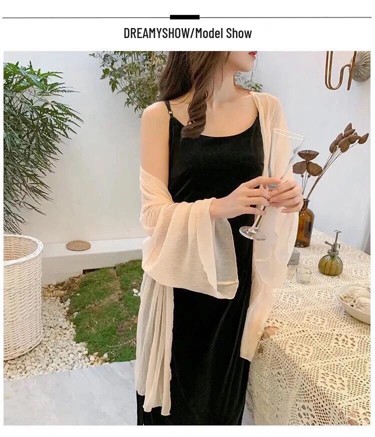 Women's Summer Chiffon Sunscreen Cardigan - Mid-Length, Loose Beach Shawl