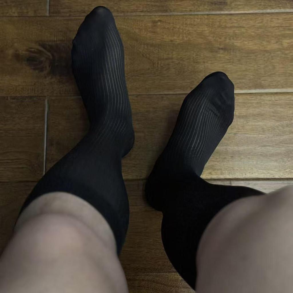 Herren Anti-Haftmaschen Vertikal Gestreifte Halte-Strümpfe