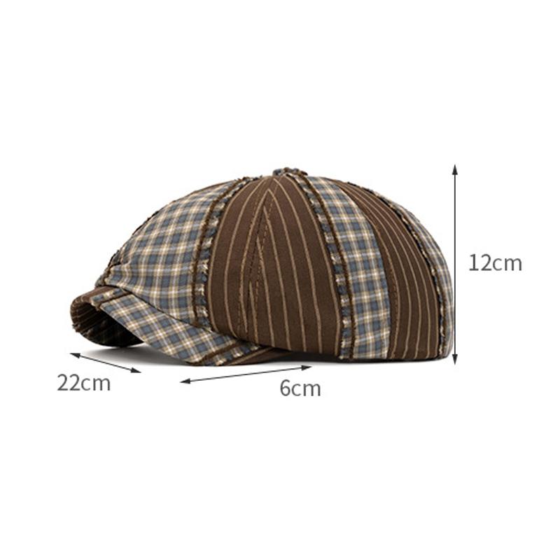 Color Block Cap Spring Summer Retro Beret British Newsboy Cap Forward Cap Outdoor Sun Hat