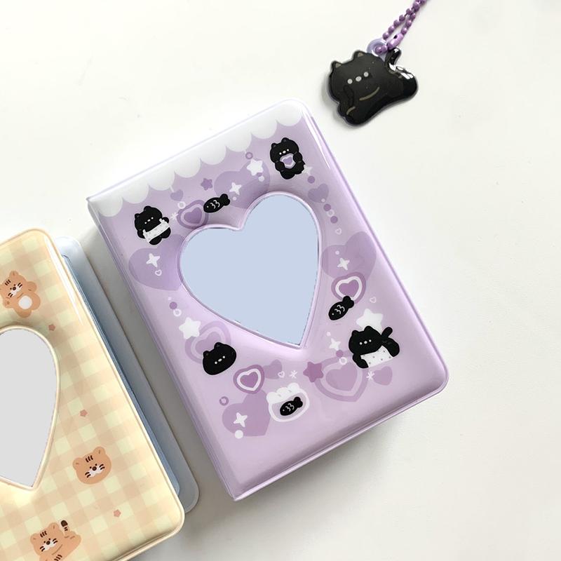 3-calowy mini album ze zdjęciami, słodki, kreskówkowy album z niedźwiedziem, serce miłosne, pusty Kpop, uchwyt na karty ze zdjęciami, Idol Star Chasing Binder, zbierz książkę