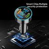 66W 4 USB Car Charger Digital Display Fast Charging Mobile Phone Car Adapter Quick Charge 3.0 For iphone Xiaomi Huawei Samsung