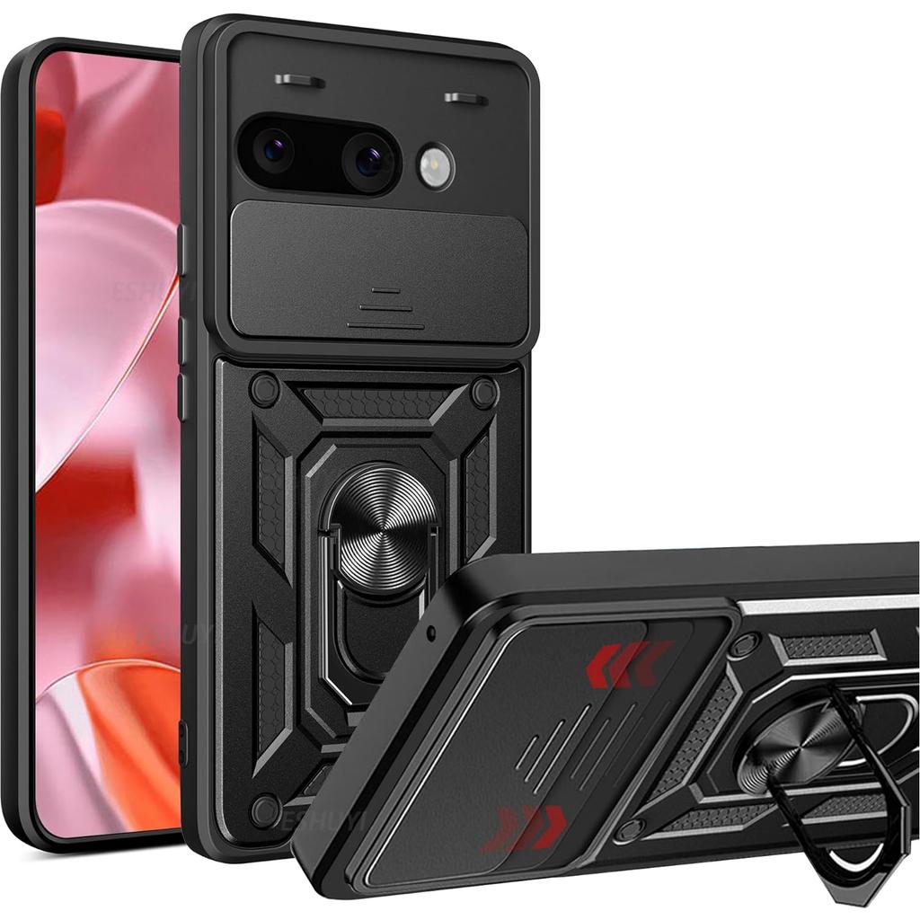 Military Armor Case For Google Pixel 9A Cover For Pixel 9 Pro XL Cover With Ring Stand Holder Coque Fundas