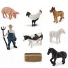 1 Set Farm Animal Figurines Cute Plastic Miniature Figurine Pretend Toys Scene Props Educational Toy Solid Model Simulation Cattle Sheep