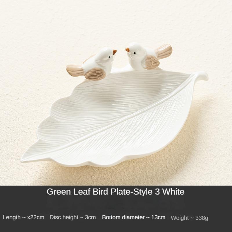 

New Cute Bird Dim Sum Tray Ceramic Jewelry Storage Tray Creative Shelf Dim Sum Tray Home Tea Table Desktop Decoration Gifts