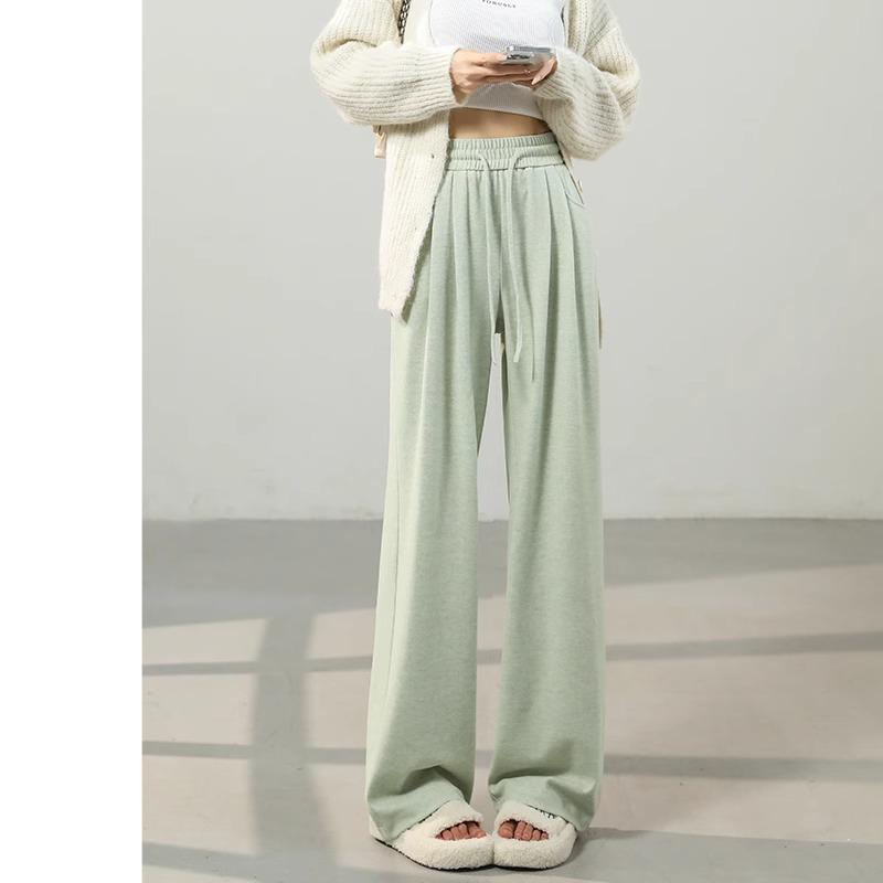 

Повседневные белые брюки с высокой талией - Женские маленькие размеры, Свободный прямой крой и зауженные модели для весны и осени 2025 S [80-95 kg]