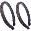 Miss Lirenn® 02 PCS Brown Headband Synthetic Hair Plaited Headband Braid Braided With Teeth Hair Band Accessories for Women Girl Wide 0.6 Inch (Blac