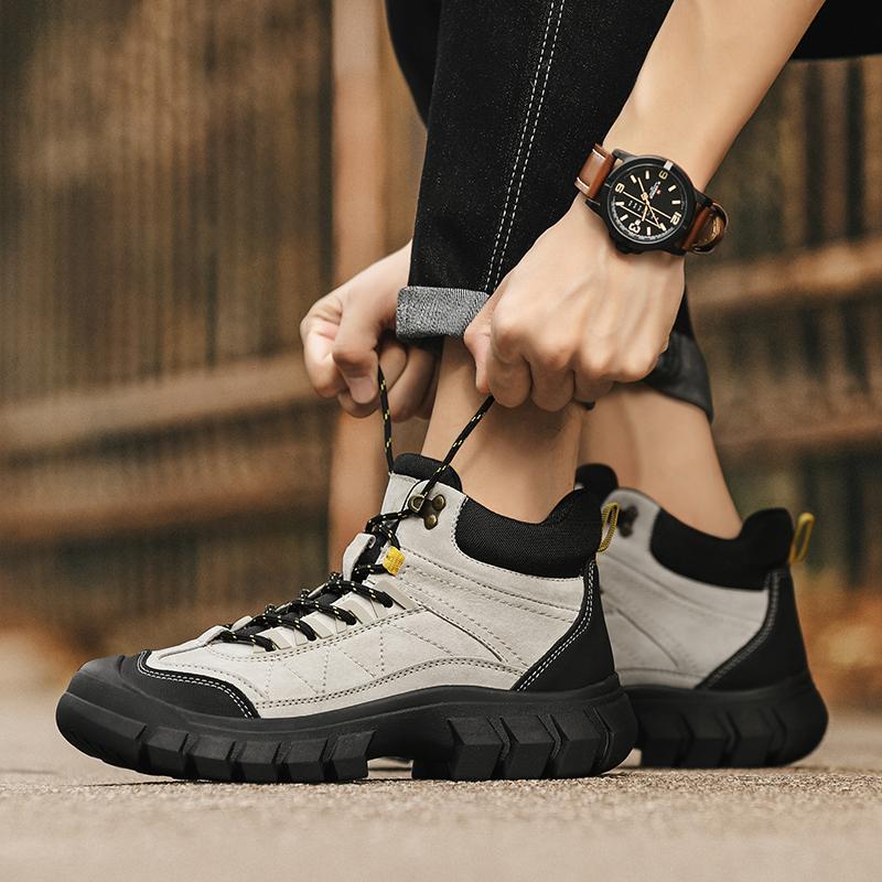 Men's Hiking Boots Waterproof Snow Boots Leather Sneakers Male Outdoor Sports Shoes Size 39-45
