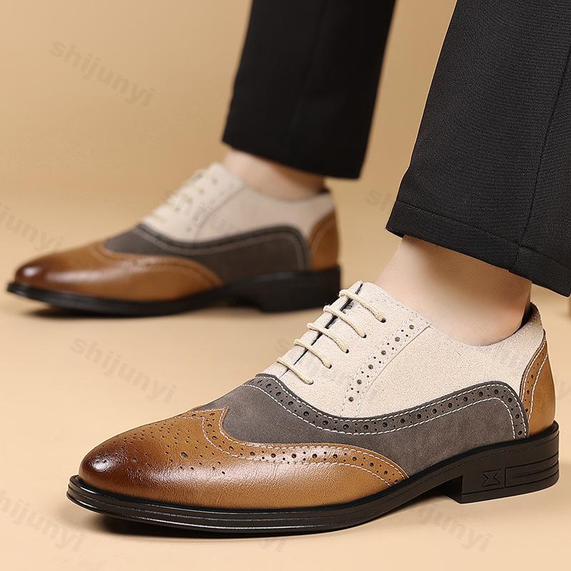 Men's Oxfords Shoes 2025 Formal Leather Shoes Pointed Toe Soft Bottom Business Casual Men Dress Shoes Male Office Wedding Party