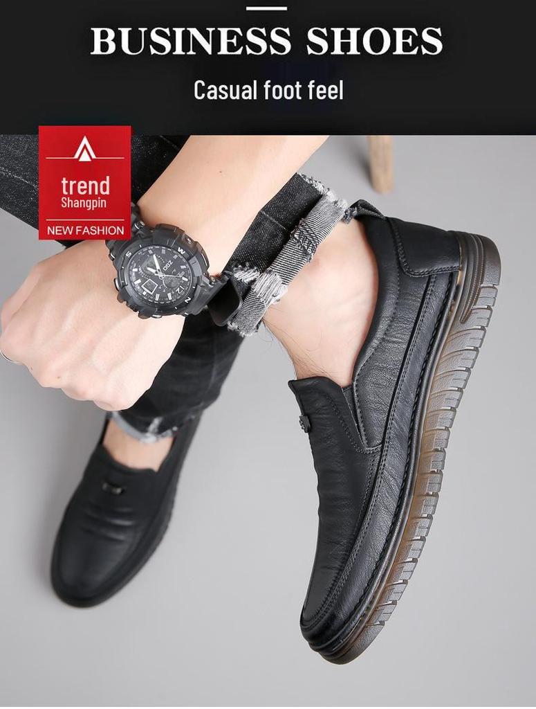 Men's Soft Leather Non-Slip Casual Business Shoes